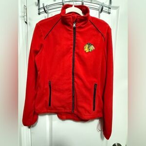 Chicago Blackhawks G-III Women’s Red Full Zip‎ Fleece Jacket Size M NHL